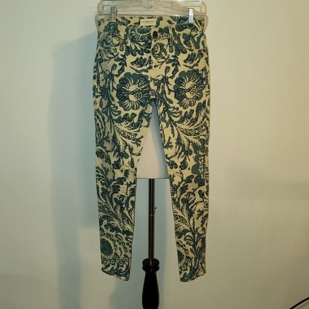 denim & supply ralph lauren jeans size 27 Paisl flower print zipper around ankle